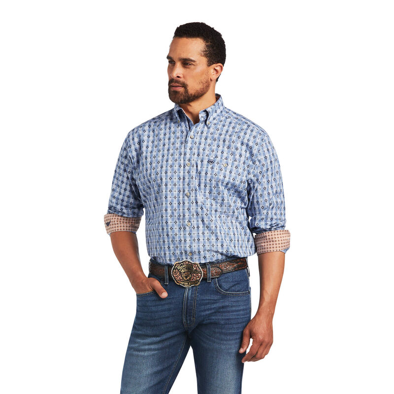 Camisas Ariat Relentless Concrete Stretch Classic Fit Azules Hombre - Chile 721-AHSBIU